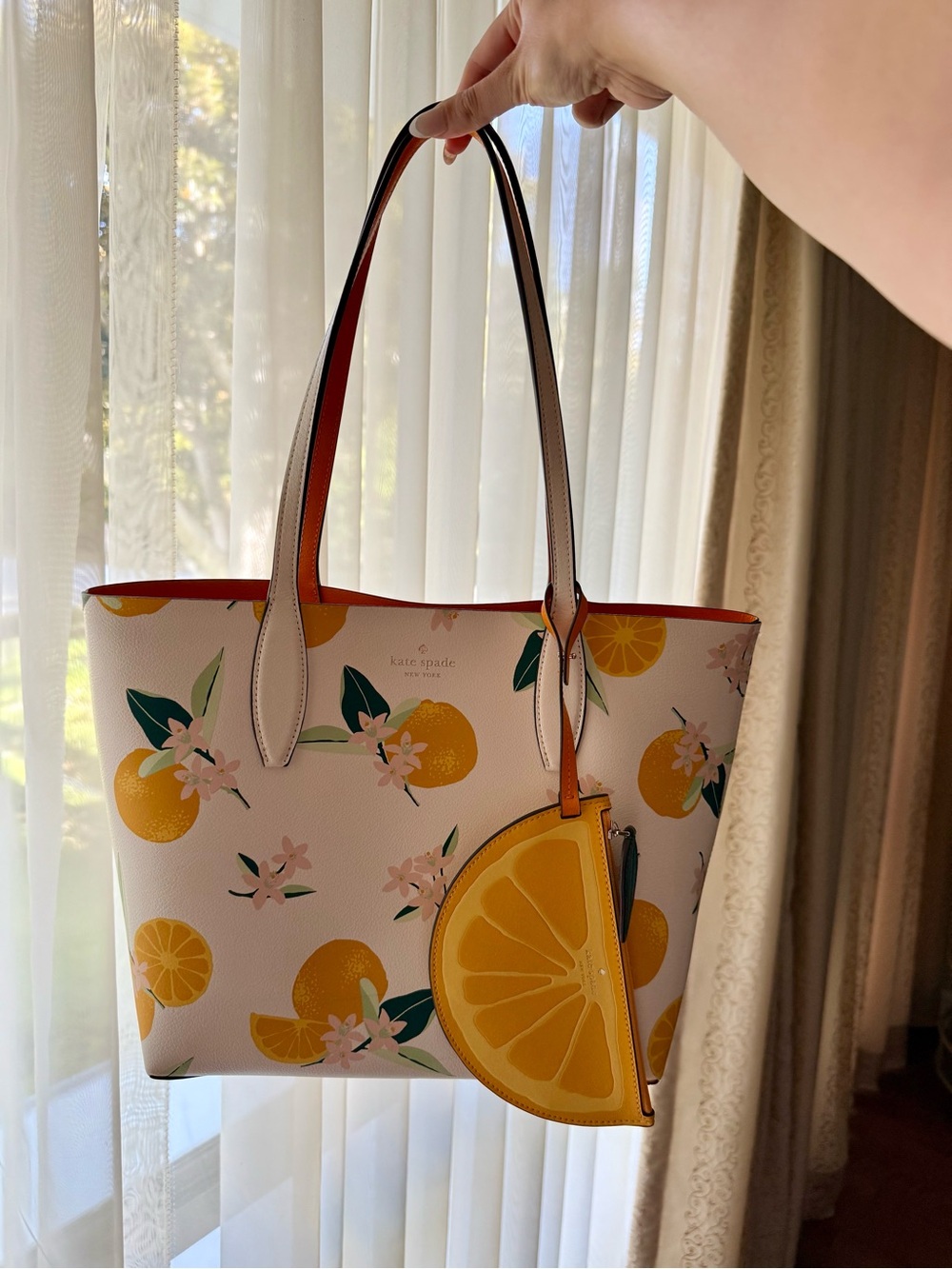 Kate Spade Citrus Blossom Tote Bag - White/Orange